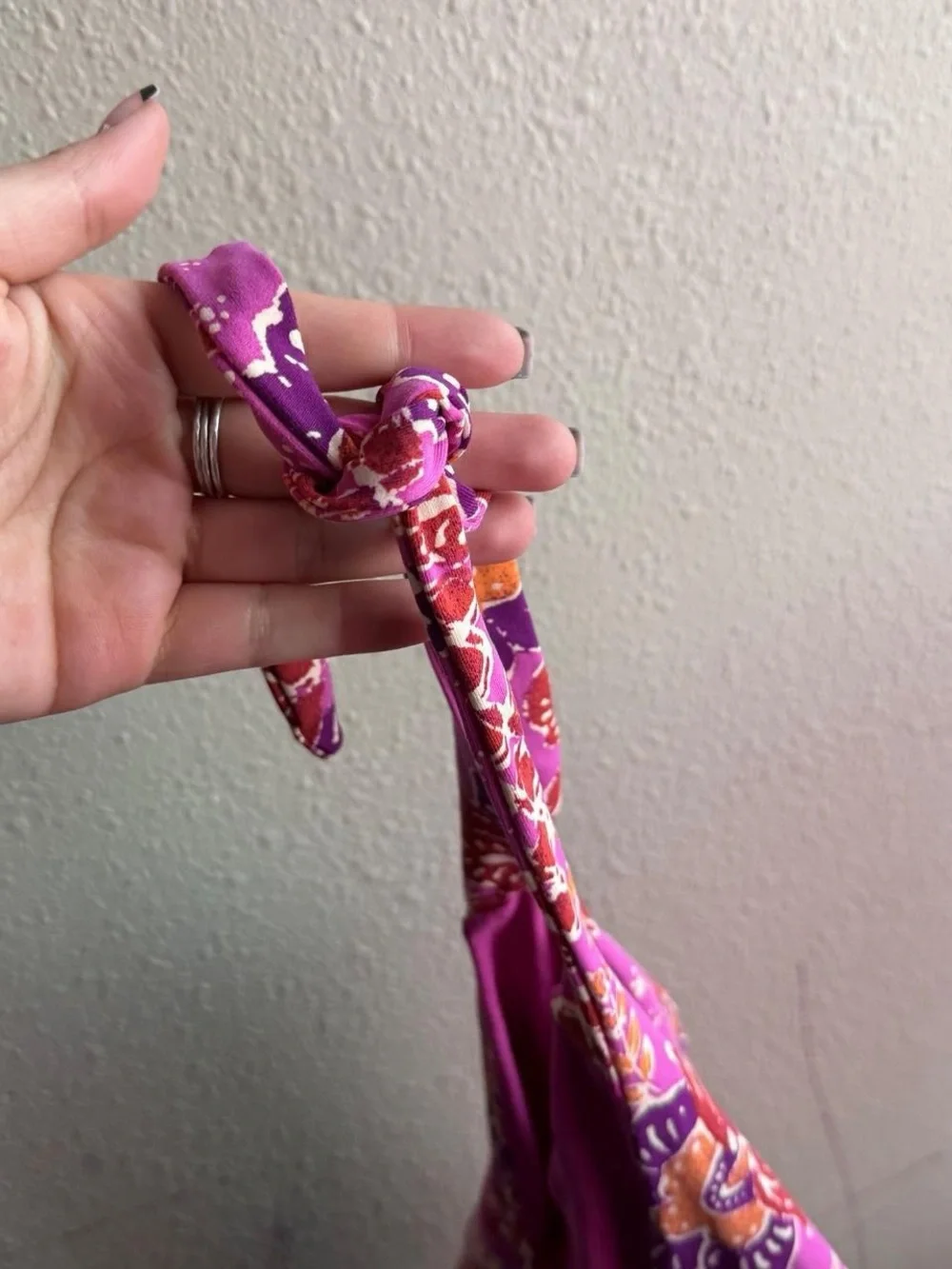 American Eagle Outfitters Purple Floral Halter Swim Top